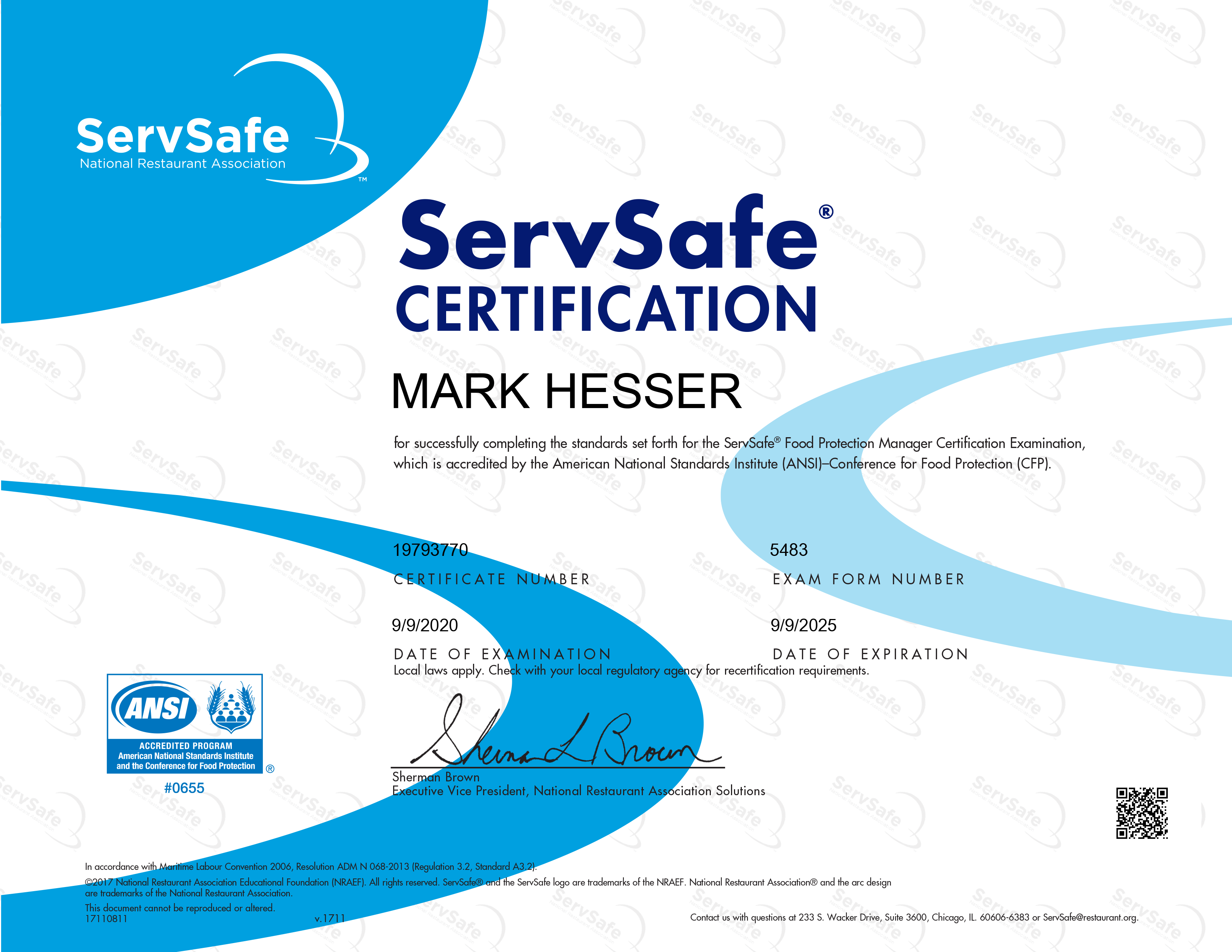 Serv Safe Certification